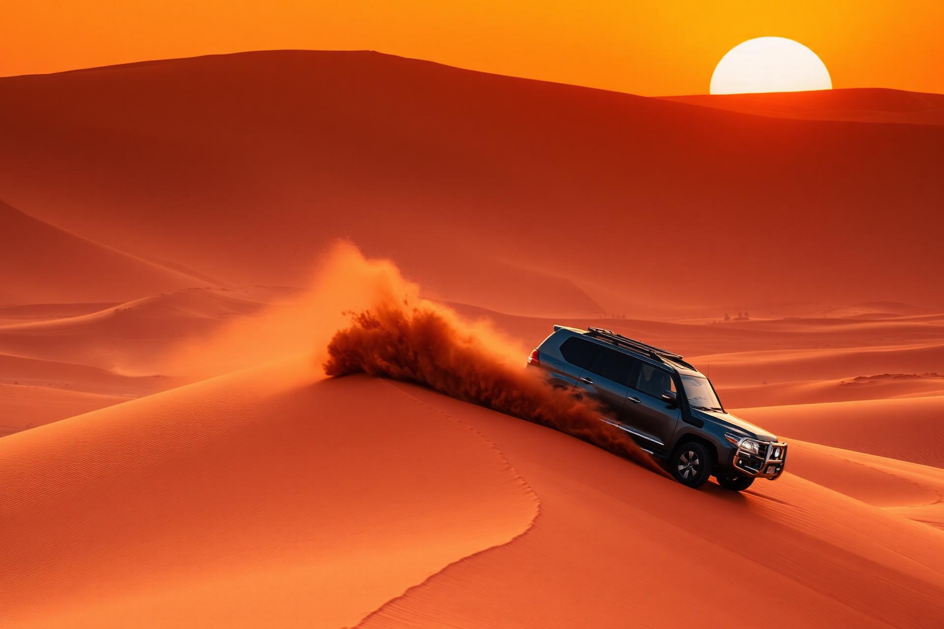 Evening Desert Safari Dubai — Dune bashing, sunset views, BBQ dinner and live shows